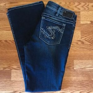 SILVER JEANS WOMEN’S SUKI BOOTCUT JEANS, SIZE 33.